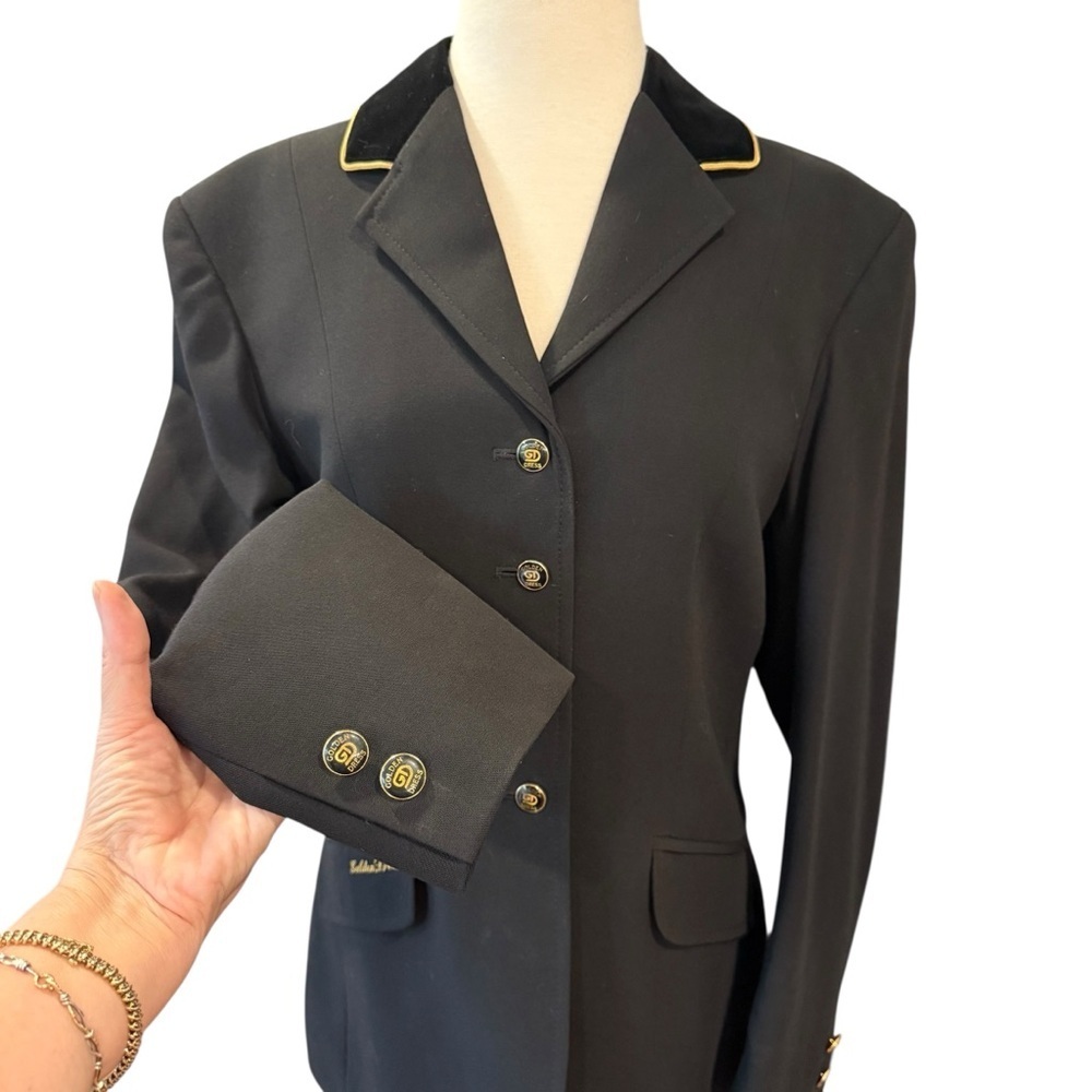 Vintage Golden Dress Black Equestrian Show Jacket Made in Germany Size 14 - Picture 6 of 16